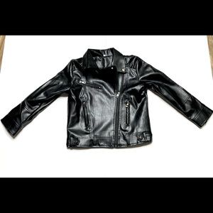 Hellomamma Girls Leather Jacket Motorcycle Faux Outerwear Children Zipper Coat